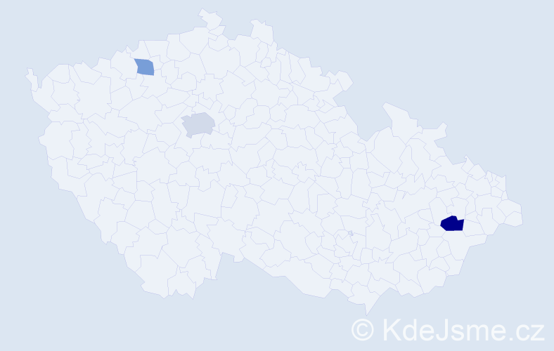 Jméno: 'Kiro', počet výskytů 5 v celé ČR