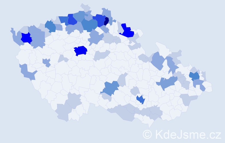 Jméno: 'Brigitta', počet výskytů 158 v celé ČR