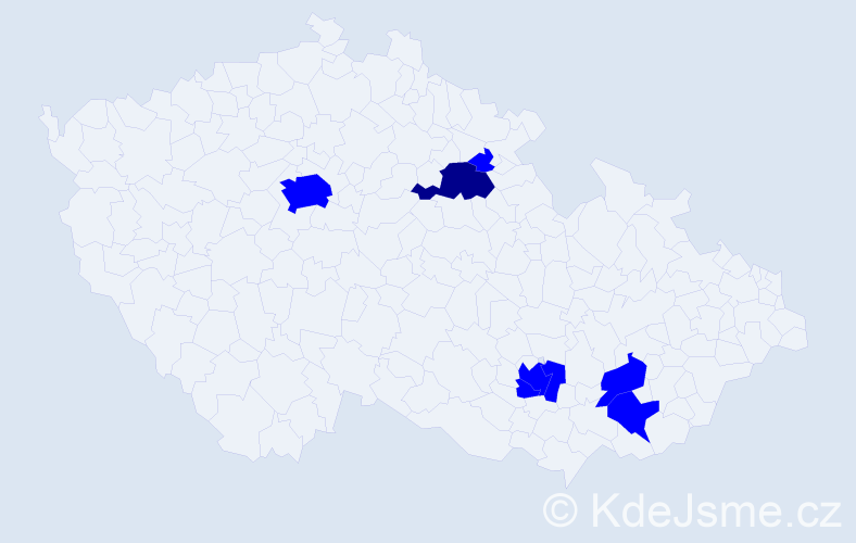 Jméno: 'Aneli', počet výskytů 8 v celé ČR