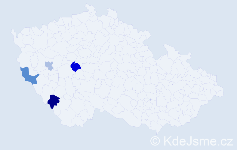 Jméno: 'Milentin', počet výskytů 4 v celé ČR