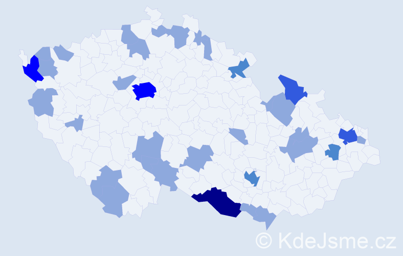 Jméno: 'Etelka', počet výskytů 51 v celé ČR