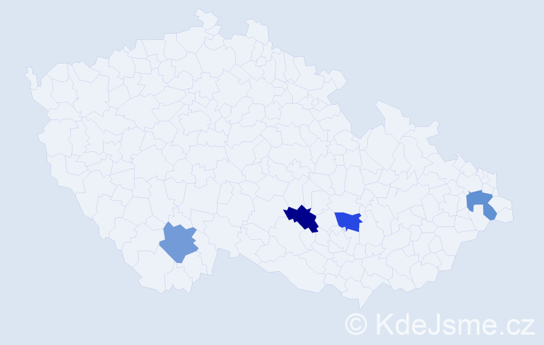 Jméno: 'Koniáš', počet výskytů 4 v celé ČR
