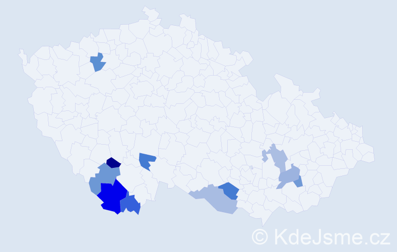 Jméno: 'Lotka', počet výskytů 13 v celé ČR