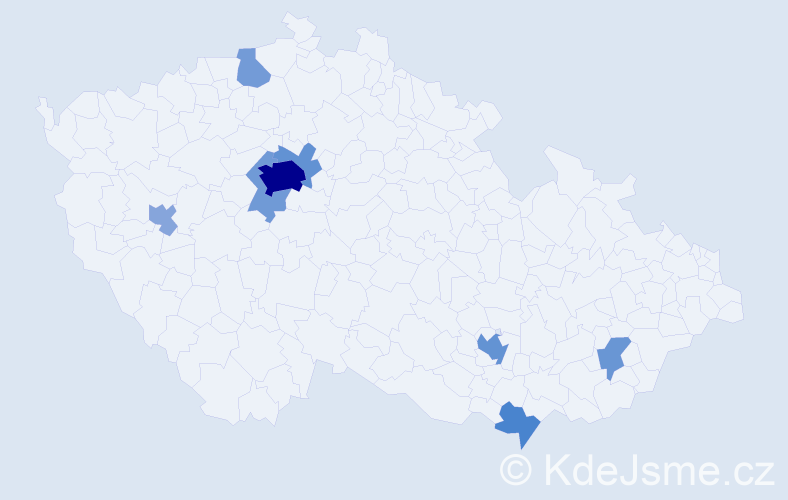 Jméno: 'Yi', počet výskytů 31 v celé ČR