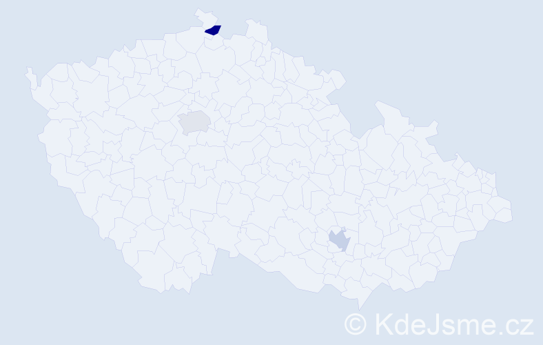 Jméno: 'Oumar', počet výskytů 3 v celé ČR