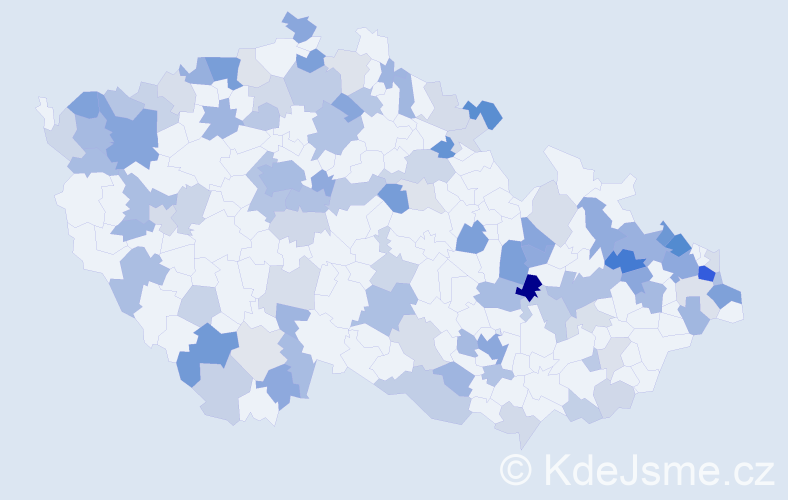 Jméno: 'Arnold', počet výskytů 205 v celé ČR