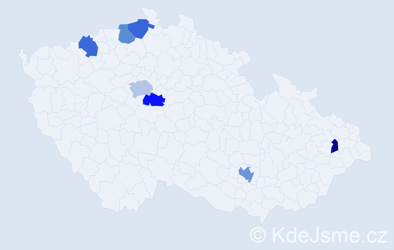 Jméno: 'Arpad', počet výskytů 9 v celé ČR