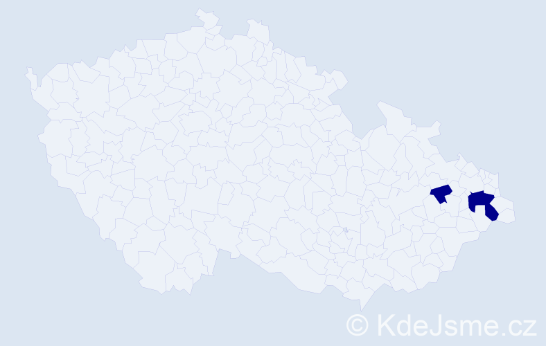 Jméno: 'Josette', počet výskytů 2 v celé ČR