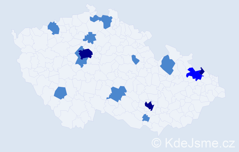 Jméno: 'Klotylda', počet výskytů 21 v celé ČR