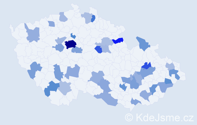 Jméno: 'Mirjana', počet výskytů 90 v celé ČR