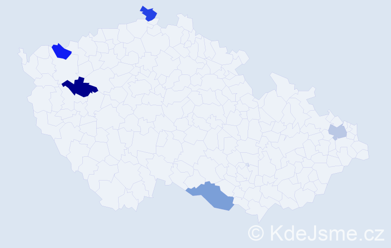 Jméno: 'Van Lan', počet výskytů 5 v celé ČR