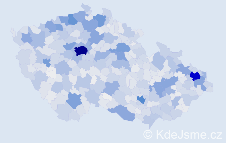 Jméno: 'Vanesa', počet výskytů 4765 v celé ČR