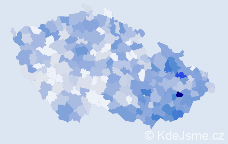 Jméno: 'Emílie', počet výskytů 968 v celé ČR