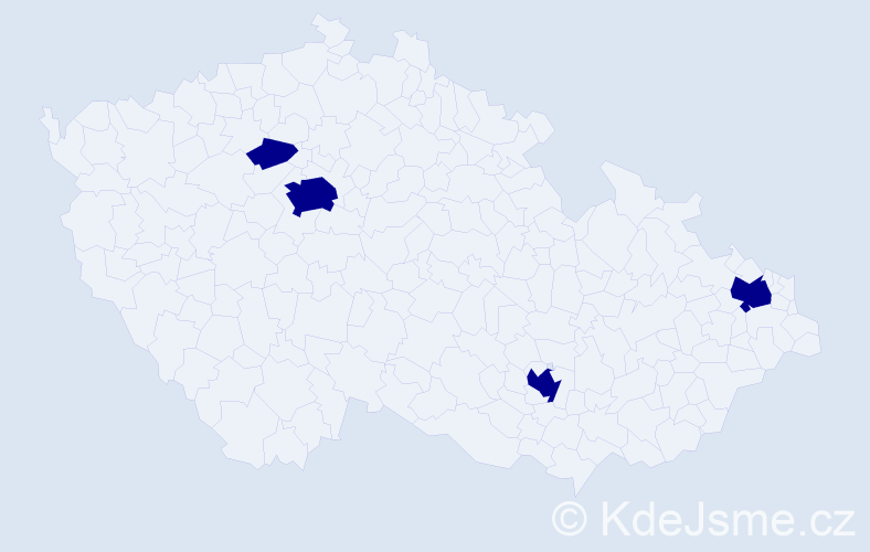 Jméno: 'Mathijs', počet výskytů 4 v celé ČR