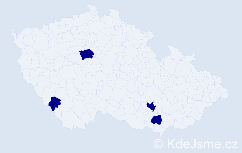 Jméno: 'Mirabela', počet výskytů 4 v celé ČR