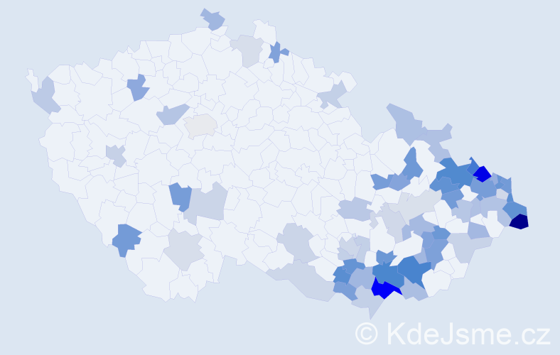 Jméno: 'Jenovefa', počet výskytů 121 v celé ČR
