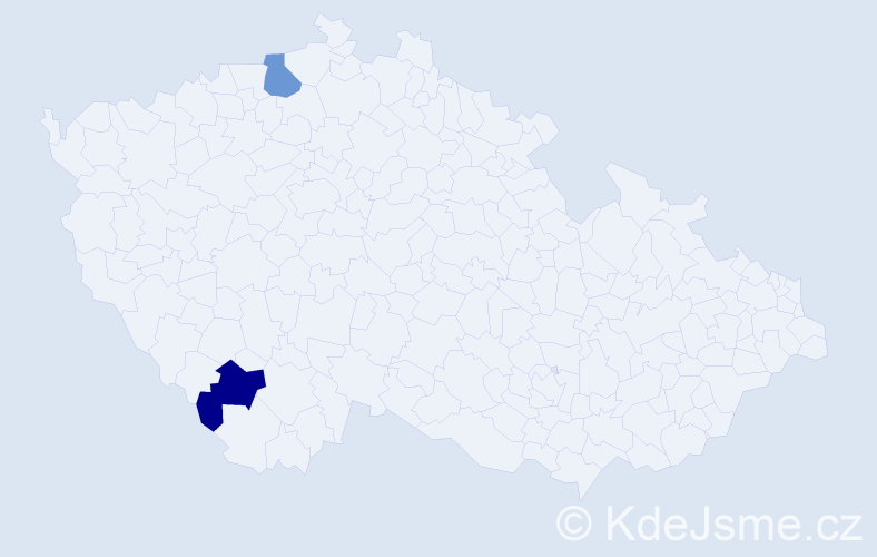 Jméno: 'Mahdalyna', počet výskytů 2 v celé ČR