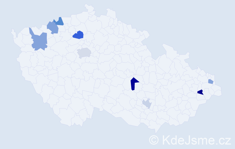 Jméno: 'Hartwig', počet výskytů 10 v celé ČR