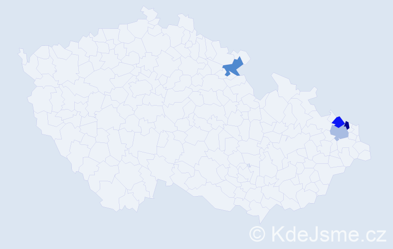 Jméno: 'Elfrýda', počet výskytů 4 v celé ČR