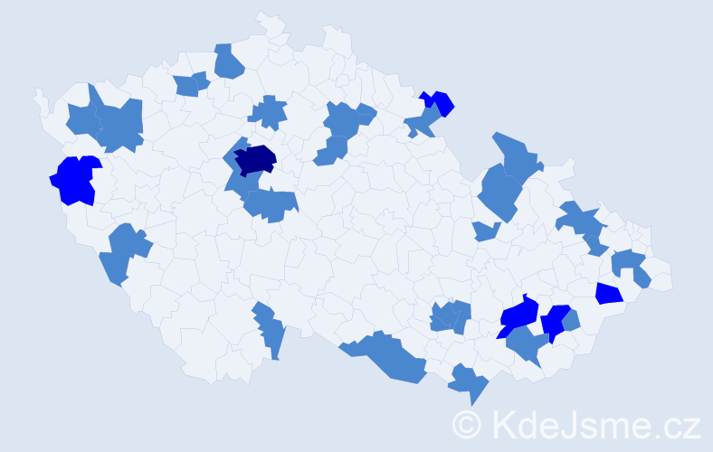 Jméno: 'Odeta', počet výskytů 39 v celé ČR