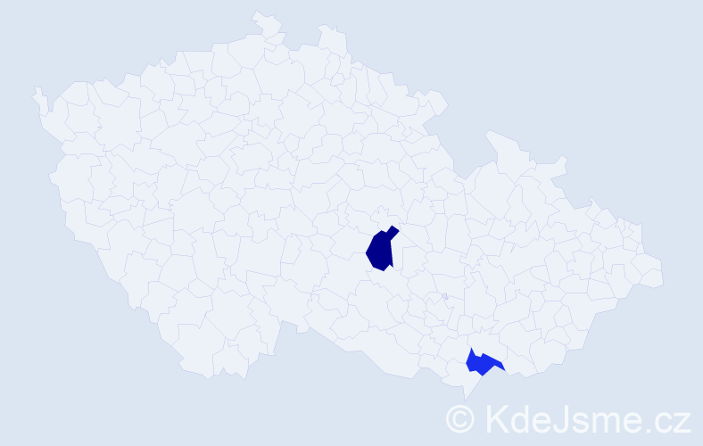 Jméno: 'Andreé', počet výskytů 2 v celé ČR