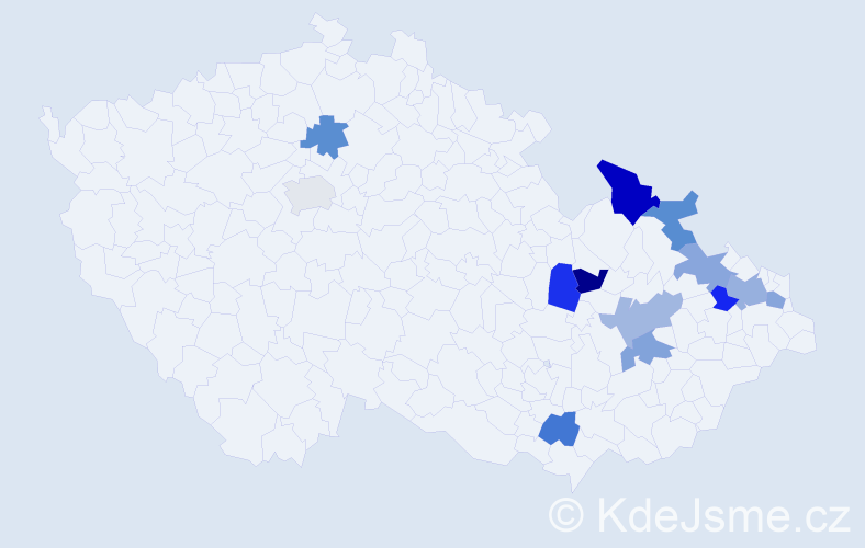 Jméno: 'Míroslav', počet výskytů 15 v celé ČR