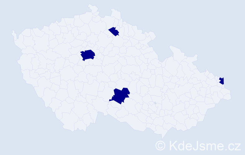 Jméno: 'Knut', počet výskytů 4 v celé ČR