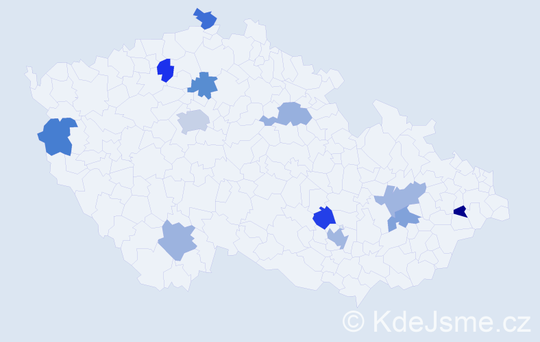 Jméno: 'Toan', počet výskytů 15 v celé ČR