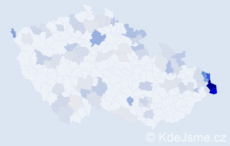 Jméno: 'Tadeusz', počet výskytů 195 v celé ČR
