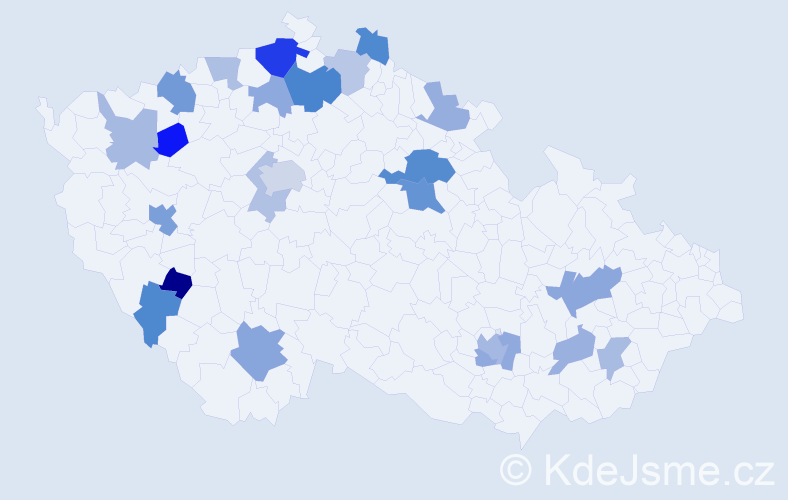 Jméno: 'Aja', počet výskytů 43 v celé ČR