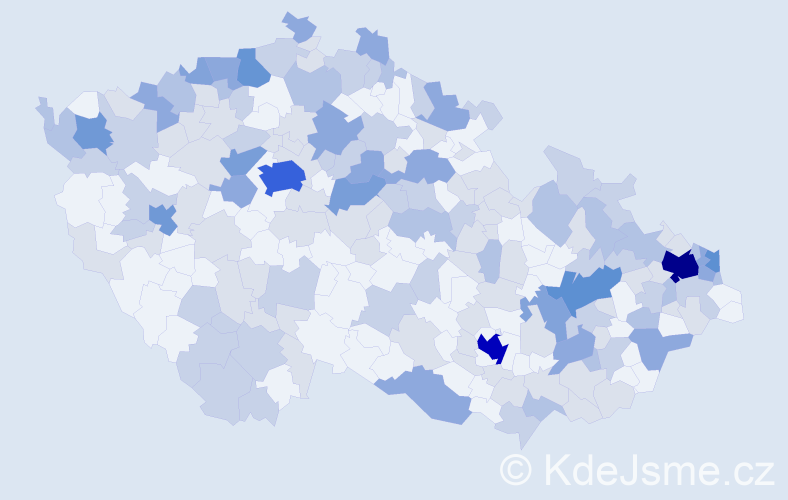 Jméno: 'Samanta', počet výskytů 371 v celé ČR