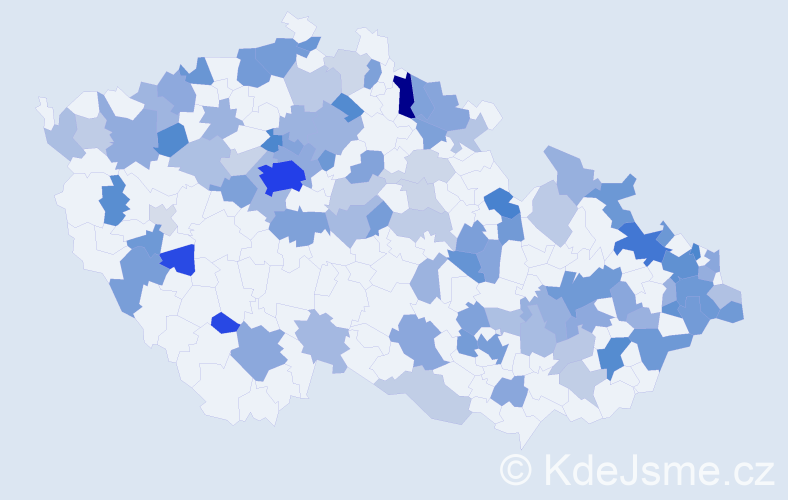 Jméno: 'Olivie', počet výskytů 208 v celé ČR