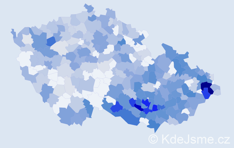 Jméno: 'Vítězslava', počet výskytů 953 v celé ČR