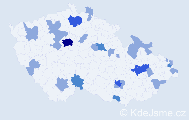 Jméno: 'Kornélie', počet výskytů 47 v celé ČR