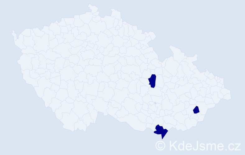 Jméno: 'Mildred', počet výskytů 3 v celé ČR