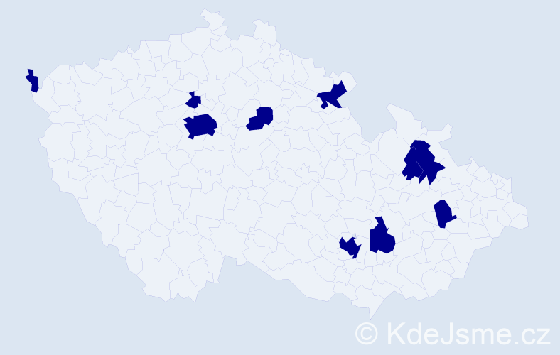 Jméno: 'Adam Miroslav', počet výskytů 10 v celé ČR