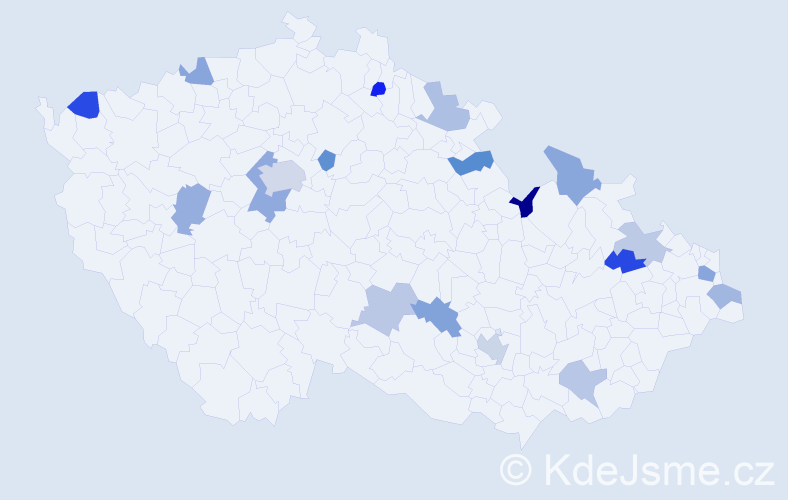 Jméno: 'Aron', počet výskytů 26 v celé ČR