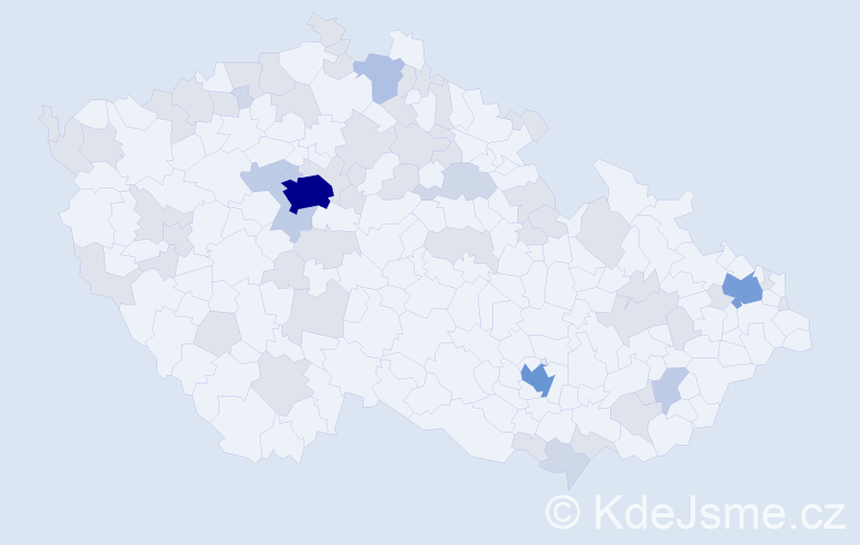 Jméno: 'Anthony', počet výskytů 118 v celé ČR