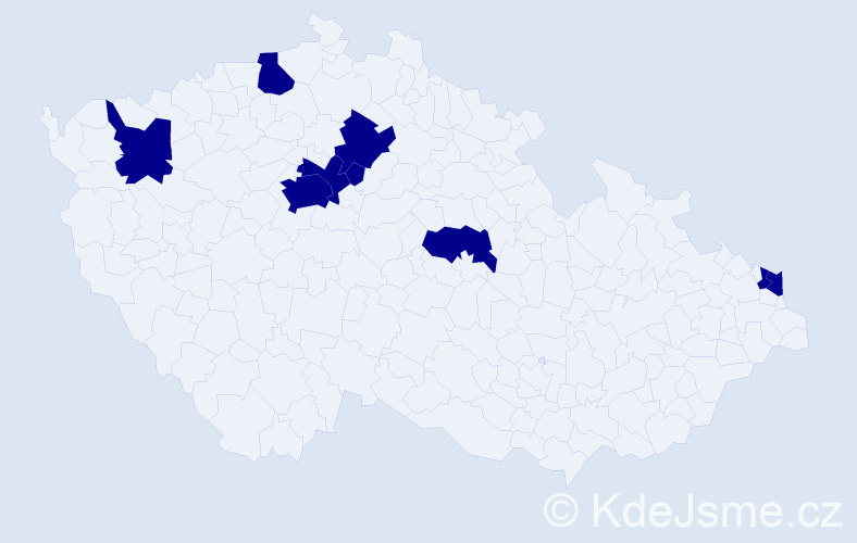 Jméno: 'Júlie', počet výskytů 9 v celé ČR