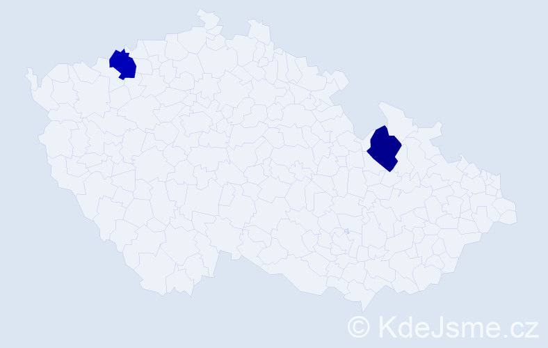 Jméno: 'Matylda Viktorie', počet výskytů 2 v celé ČR