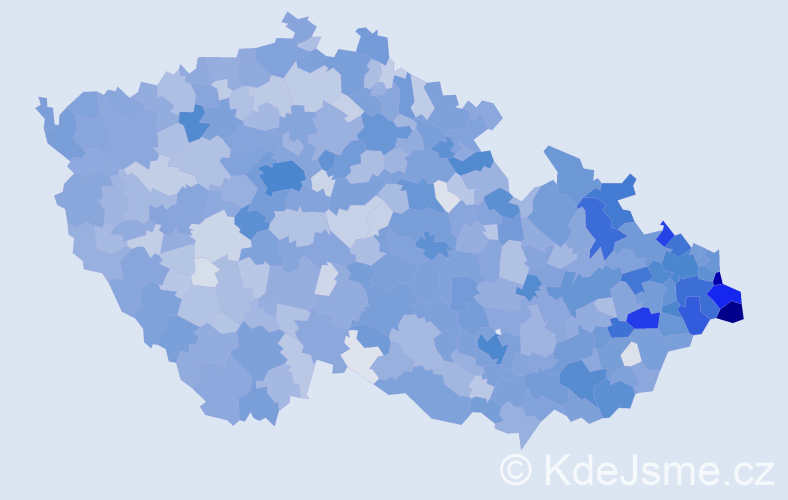 Jméno: 'Ester', počet výskytů 3629 v celé ČR