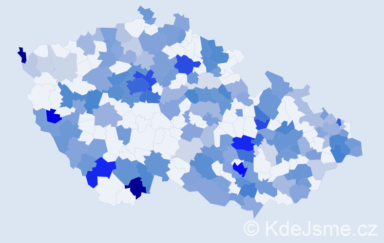 Jméno: 'Sebastien', počet výskytů 385 v celé ČR