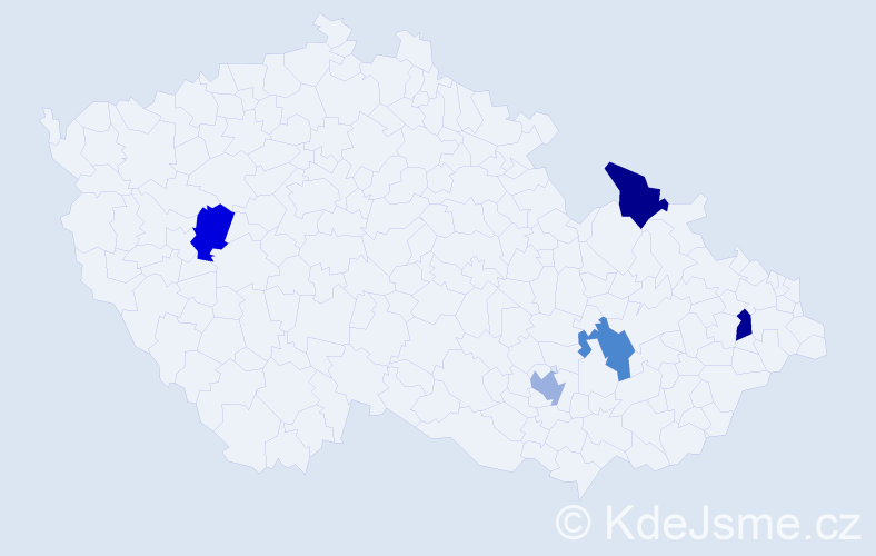 Jméno: 'Dobromíra', počet výskytů 5 v celé ČR