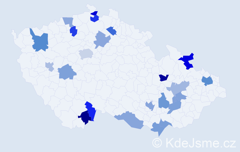 Jméno: 'Elisabet', počet výskytů 33 v celé ČR