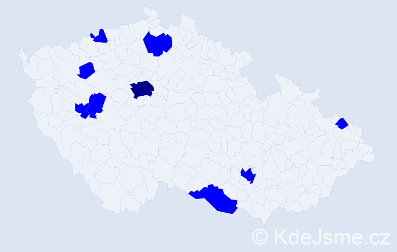 Jméno: 'Miro', počet výskytů 10 v celé ČR