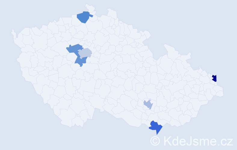 Jméno: 'Ašot', počet výskytů 9 v celé ČR