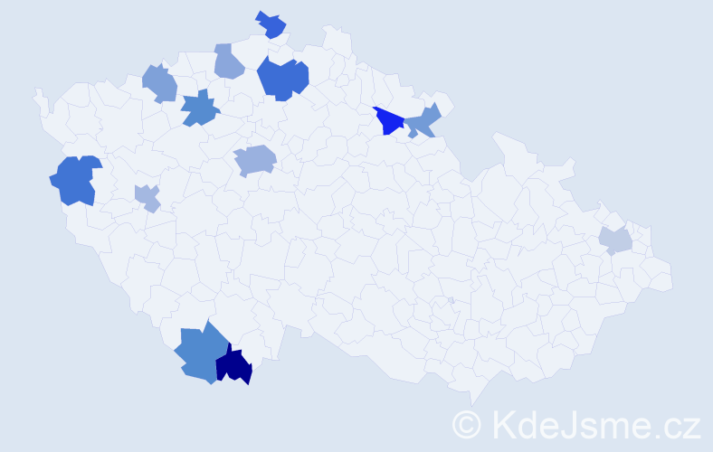 Jméno: 'Tri', počet výskytů 19 v celé ČR