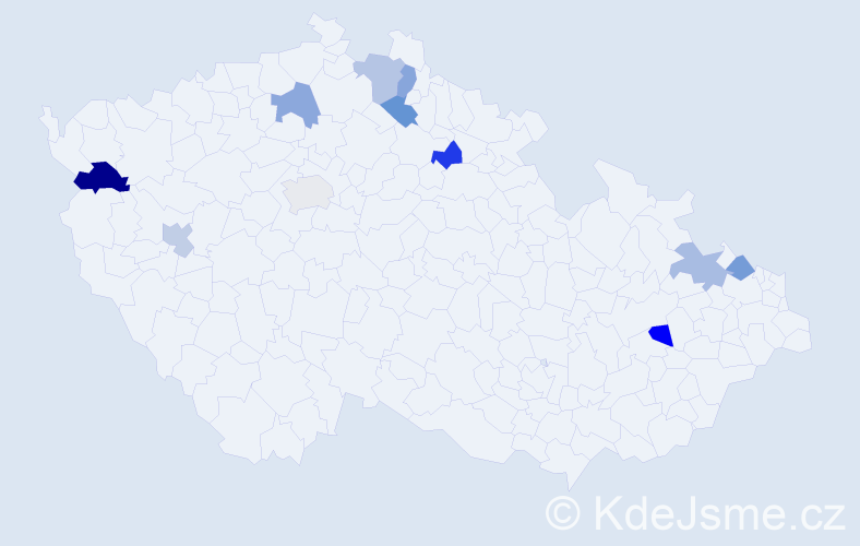 Jméno: 'Dětřich', počet výskytů 12 v celé ČR