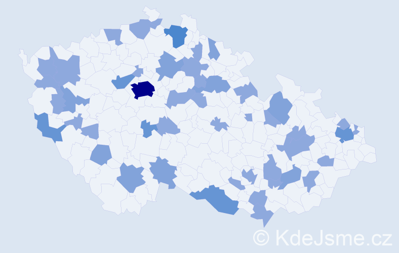 Jméno: 'Ondřejka', počet výskytů 77 v celé ČR