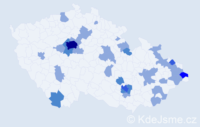 Jméno: 'Bernadeta', počet výskytů 54 v celé ČR